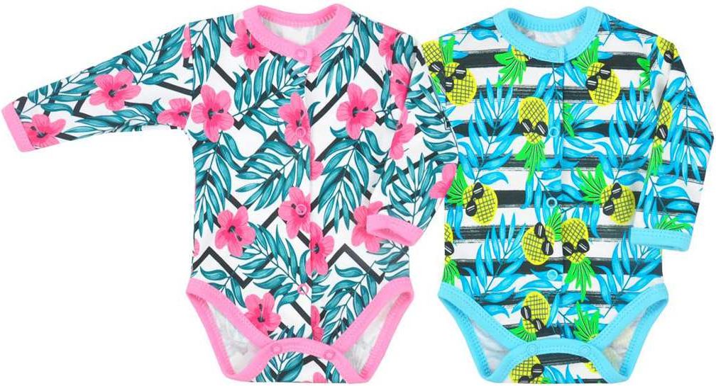 Kojenecké celorozepínací body Koala Tropical růžové 62 (3-6m) - obrázek 2