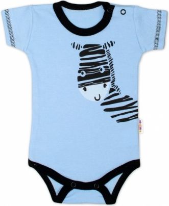 Body krátký rukáv Baby Nellys, Zebra - modré, Velikost koj. oblečení 86 (12-18m) - obrázek 1