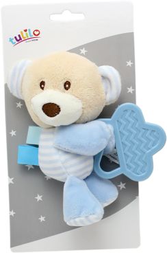Plyšová hračka Tulilo s kousátkem Medvídek, 16 cm - modrý - obrázek 1