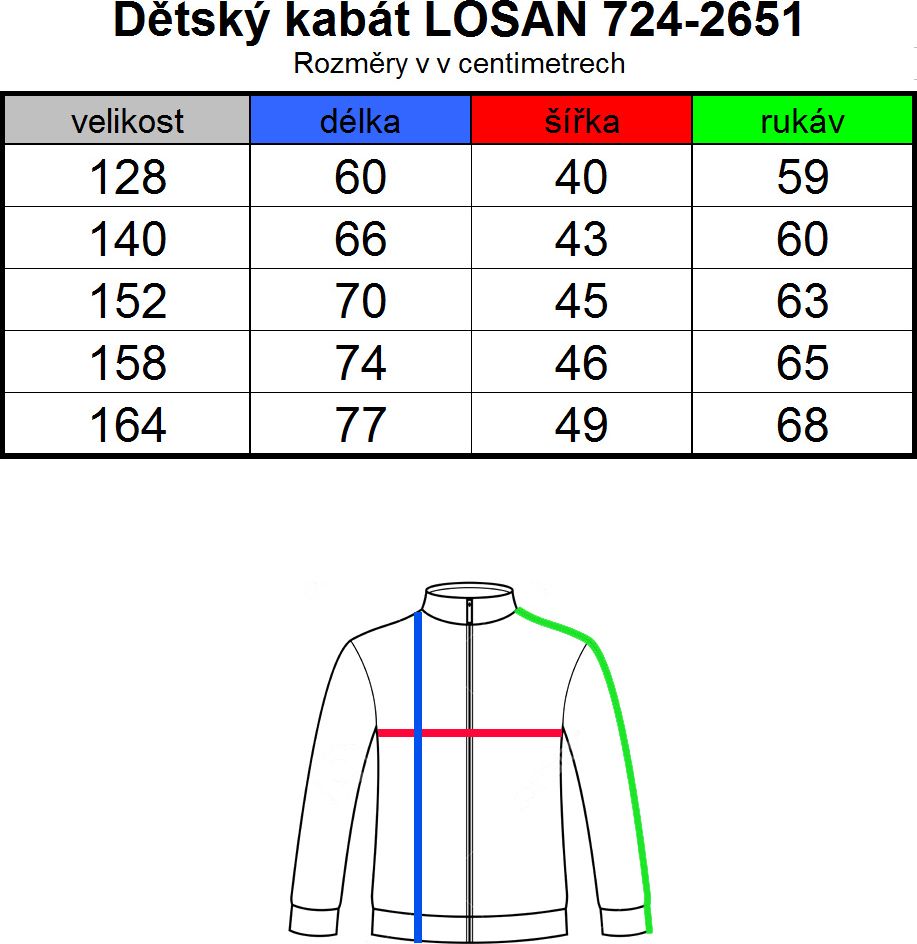 Dívčí zimní kabát LOSAN modrý Velikost: 158 - obrázek 6