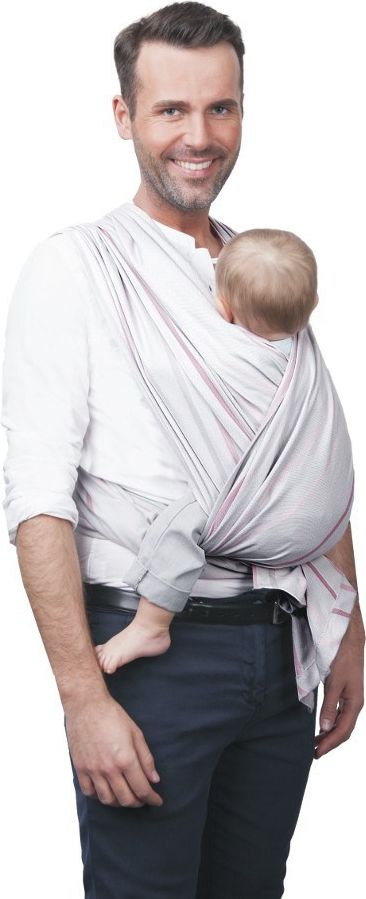 Šátek Womar na nošení dětí Be Close růžovo-šedý - obrázek 2
