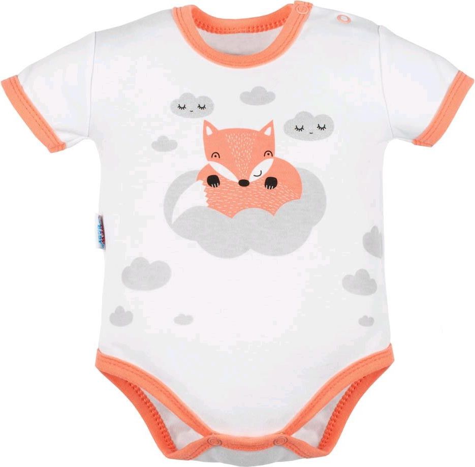 Kojenecké body s krátkým rukávem New Baby Liška lososová 80 (9-12m) - obrázek 1