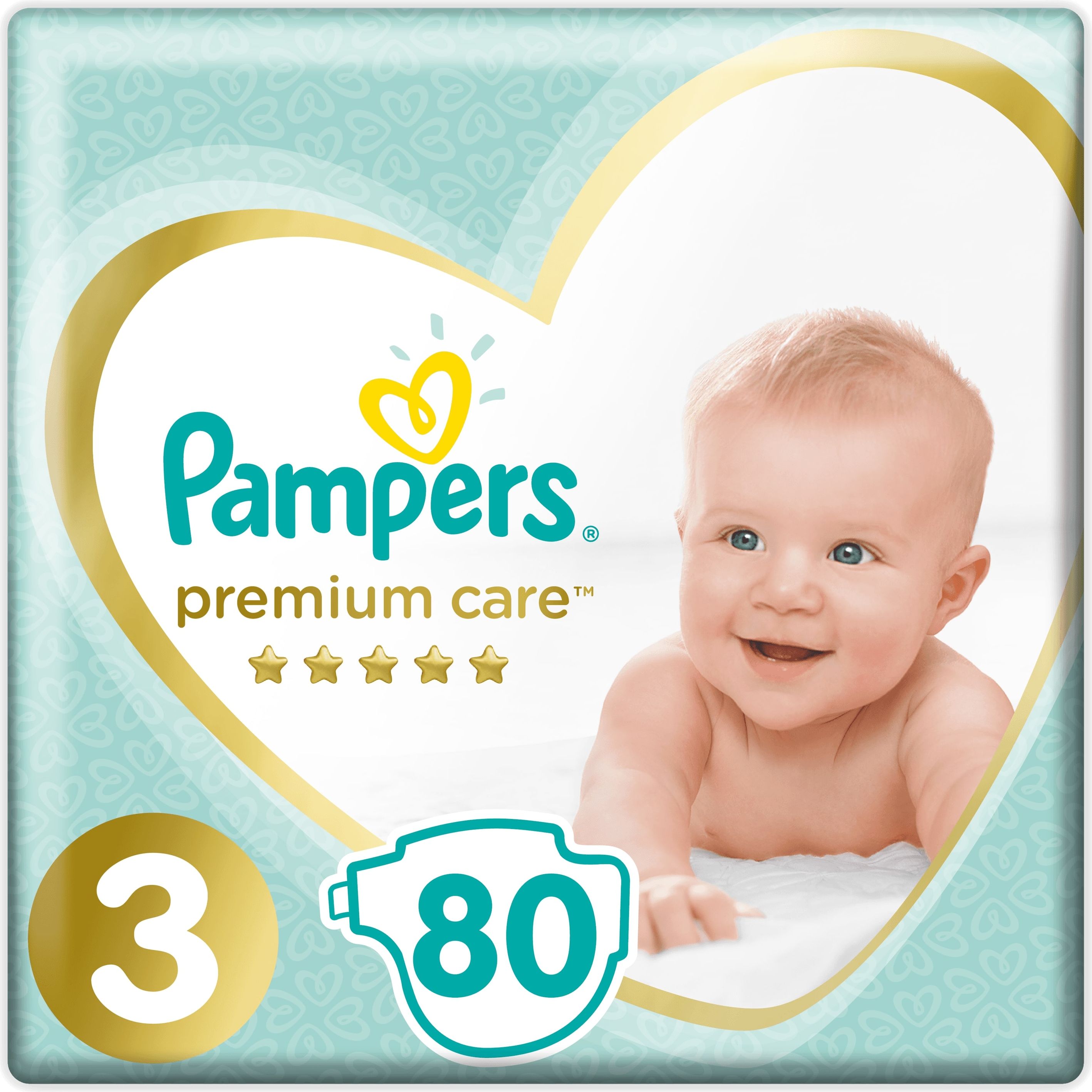 PAMPERS Premium Care 3 MIDI 80ks (6-10 kg) JUMBO PACK- jednorázové pleny - obrázek 1