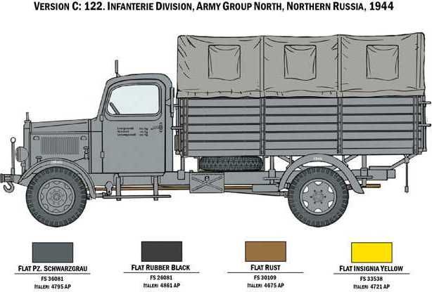 ITALERI Model Kit military 6558 - Mercedes-Benz L3000 S (1:35) - obrázek 4