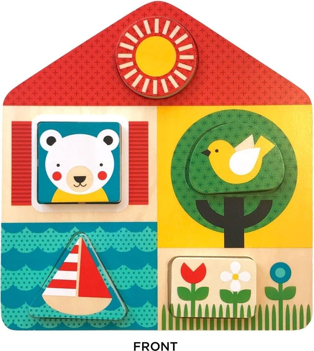 Petit Collage Day Night wood puzzle uni - obrázek 2