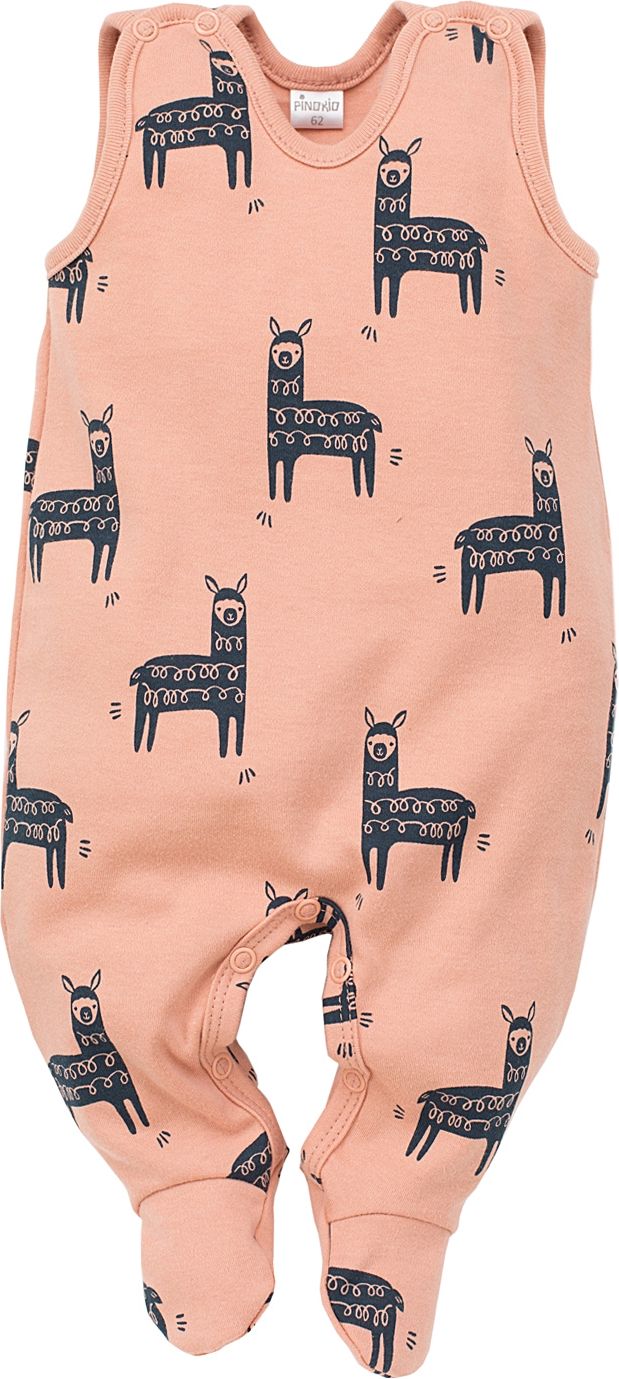 PINOKIO Dupačky Happy Llama vel. 56 – oranžové - obrázek 1