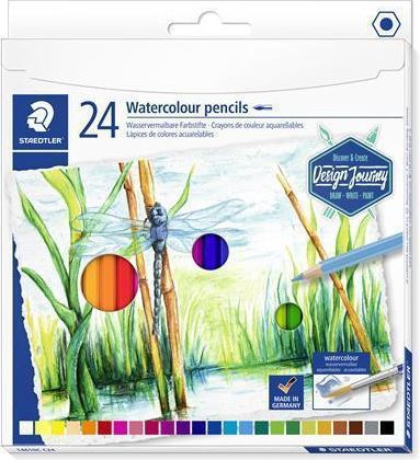 Akvarelové pastelky "Design Journey", 24 různých barev, sada, šestihranné, STAEDTLER, set 24 ks - obrázek 1