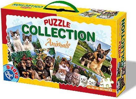 D-TOYS Puzzle Psi a kočky 4v1 (24,35,48,60 dílků) - obrázek 1