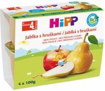 Hipp OVOCE 100% BIO Jablka s hruškami 4x100 g - obrázek 1