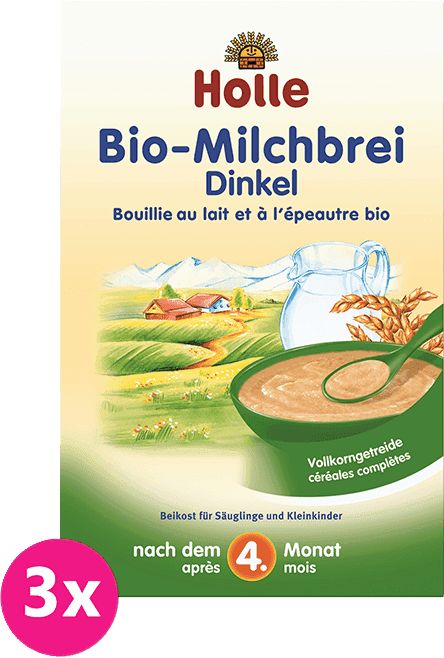 3x HOLLE Bio Špaldová mléčná kaše, 250 g - obrázek 1