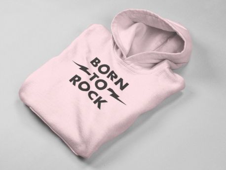 KIDSBEE Krásná dětská dívčí mikina s kapucí Born to Rock - růžová, Velikost koj. oblečení 134 - obrázek 1