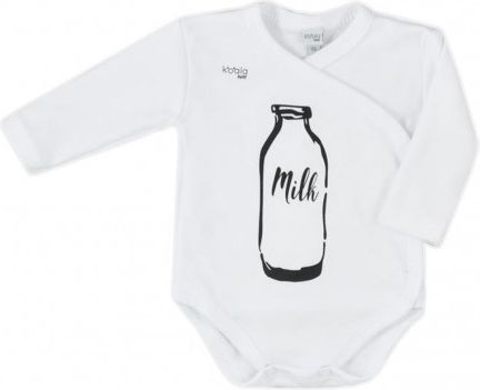 Kojenecké celorozepínací body Koala MILK bílé, Bílá, 68 (4-6m) - obrázek 1