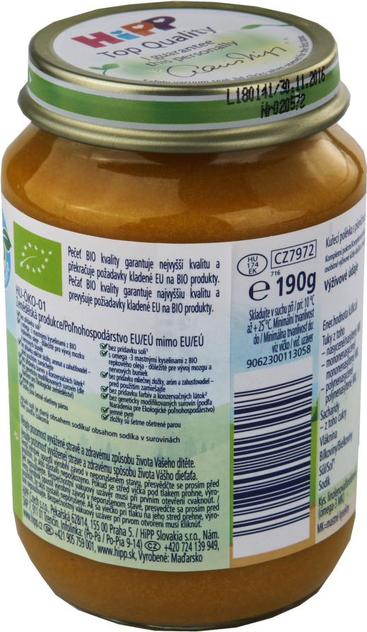 HiPP POLÉVKY BIO Kuřecí s pšeničnou krupicí 190g - obrázek 2