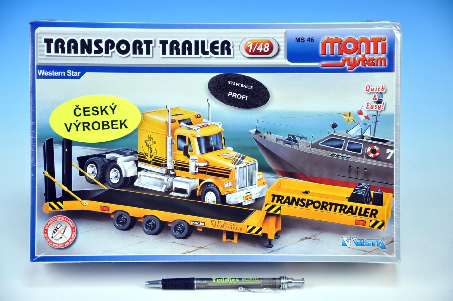 Stavebnice Monti 46 Transport Trailer Western Star - obrázek 1