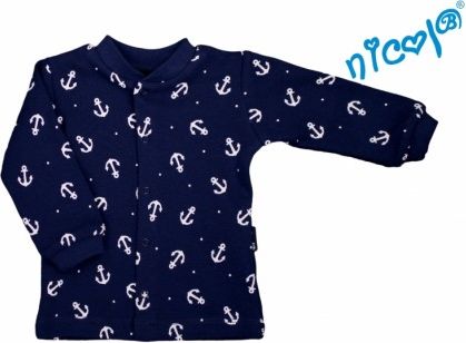 Novorozenecká bavlněná košilka Nicol, Sailor - tm. modrá, Velikost koj. oblečení 56 (1-2m) - obrázek 1