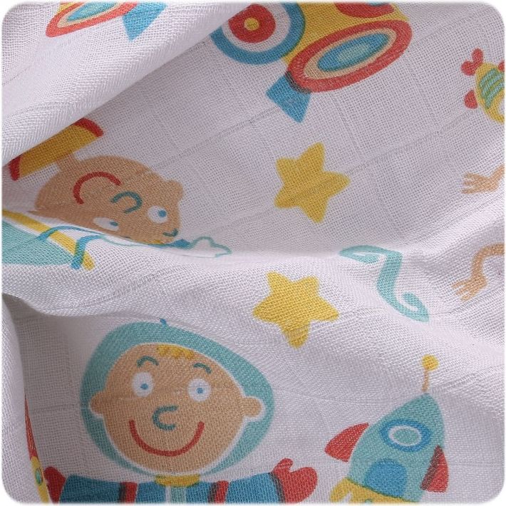 KIKKO Bavlněné pleny Lux 80x80 (3 ks) s potiskem – pro kluky - obrázek 2