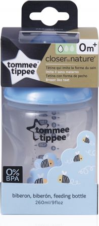 TOMME TIPPEE Kojenecká láhev C2N 260 ml (0m+) – modrá - obrázek 2