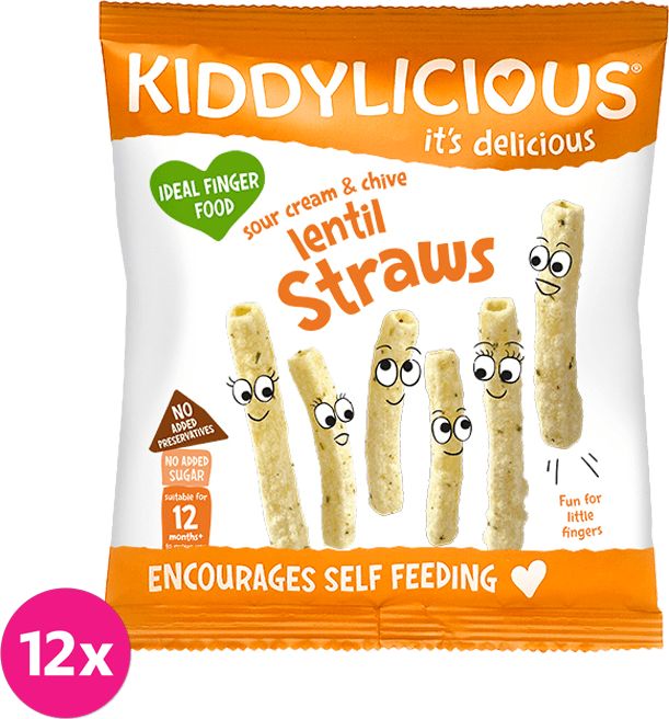 12x KIDDYLICIOUS Tyčinky - Čočkové se smetanou a pažitkou 12 g - obrázek 1