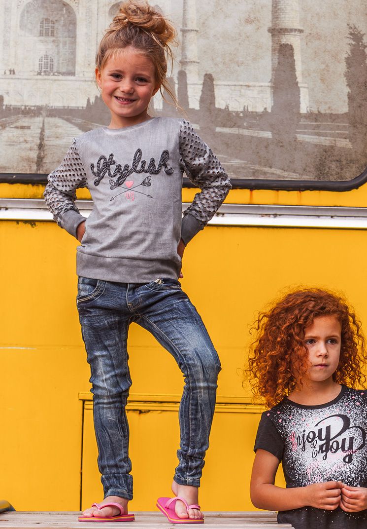 Dívčí elastické džíny DIRKJE STYLISH modré Velikost: 122 - obrázek 4