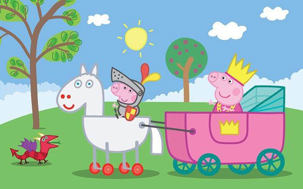 Trefl Deskové puzzle Prasátko Peppa Pig, rytíř 15 dílků, A4 - obrázek 1