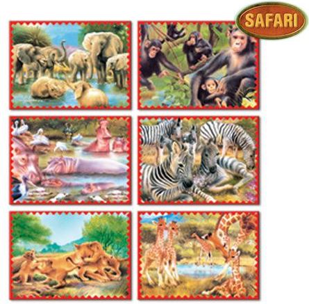 DOHANY Skládací obrázkové kostky 12 ks safari - obrázek 1