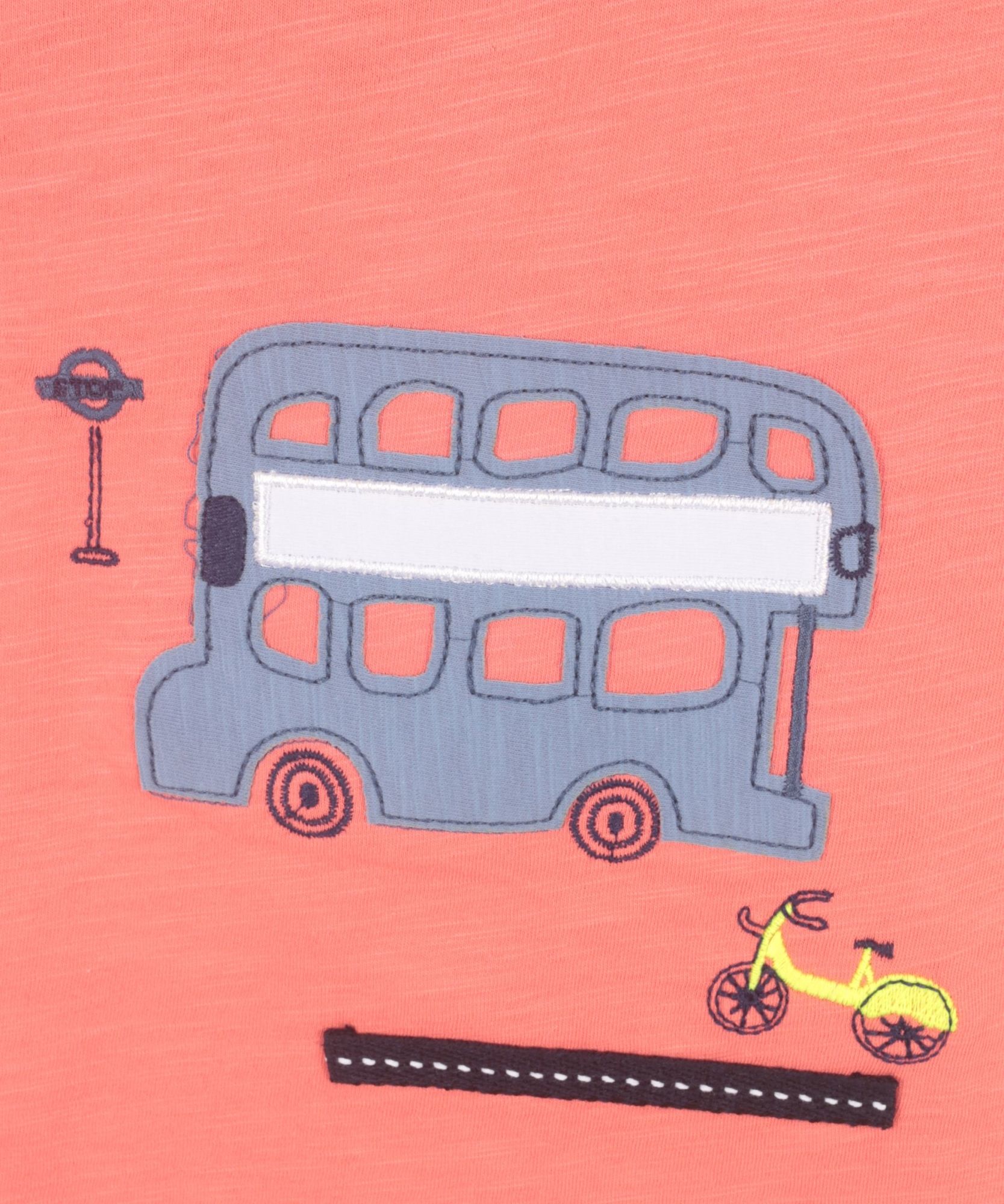 Cigit Kids chlapecké tričko autobus - 92-98/Lososová/100% přírodní bavlna - obrázek 2