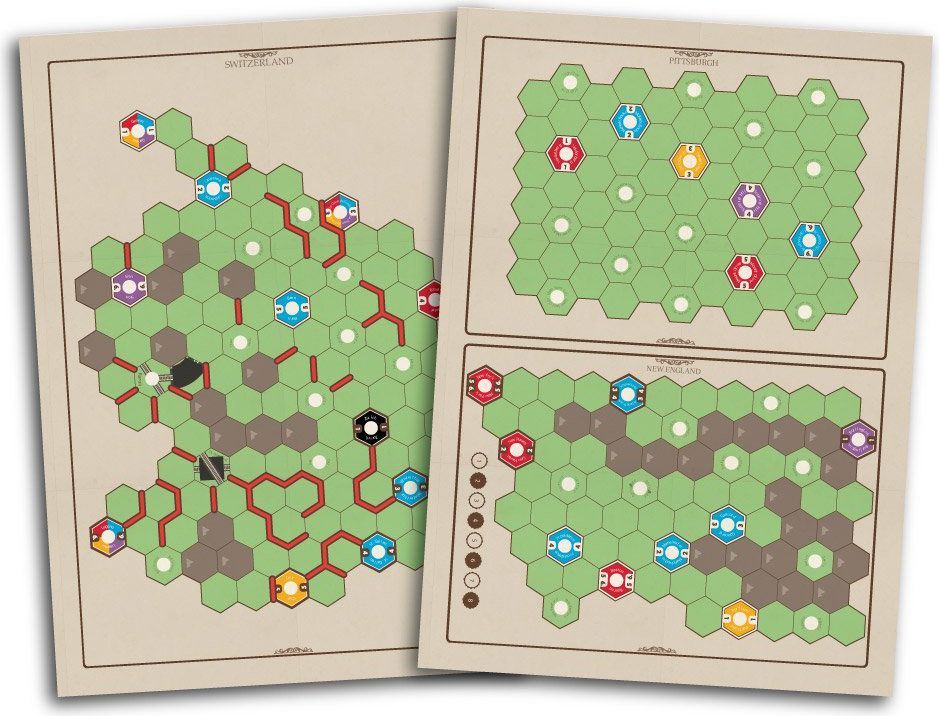 Eagle-Gryphon Games Age of Steam DELUXE: New England/Pittsburgh and Switzerland Maps - obrázek 2
