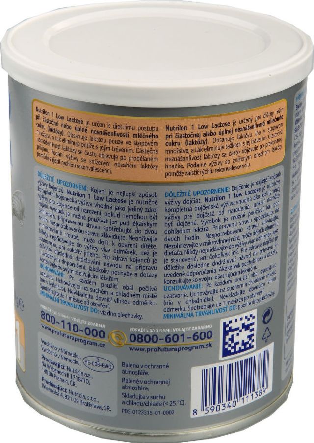 Nutrilon 1 Lactose Free 400g - obrázek 2