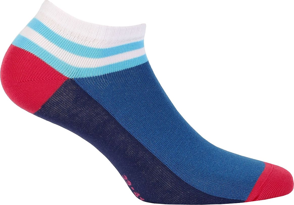 Dívčí kotníkové ponožky WOLA PROUŽEK modré Velikost: 30-32 - obrázek 1