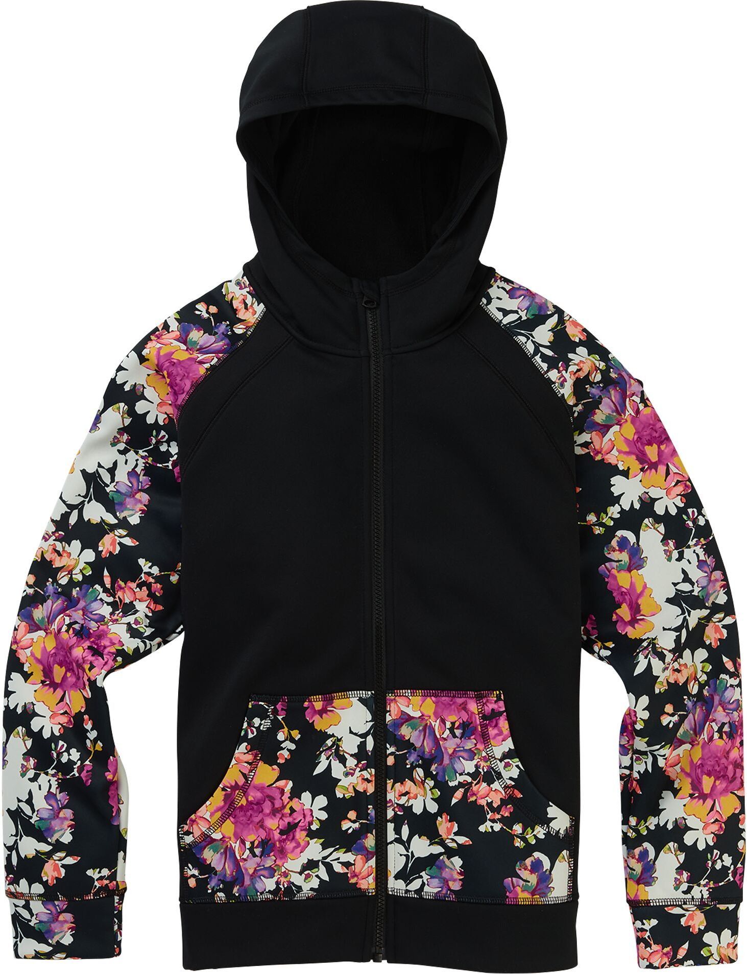 Burton Kids' Crown Bonded Full-Zip - true black / secret garden 140-147 - obrázek 1