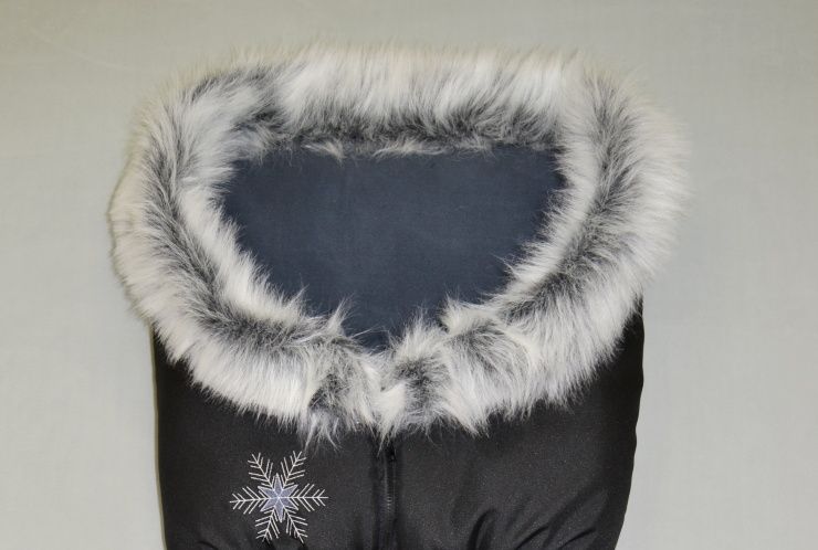 Dětský fusak s kožešinou Dětský svět winter bag Eskymo tmavě šedý - obrázek 3