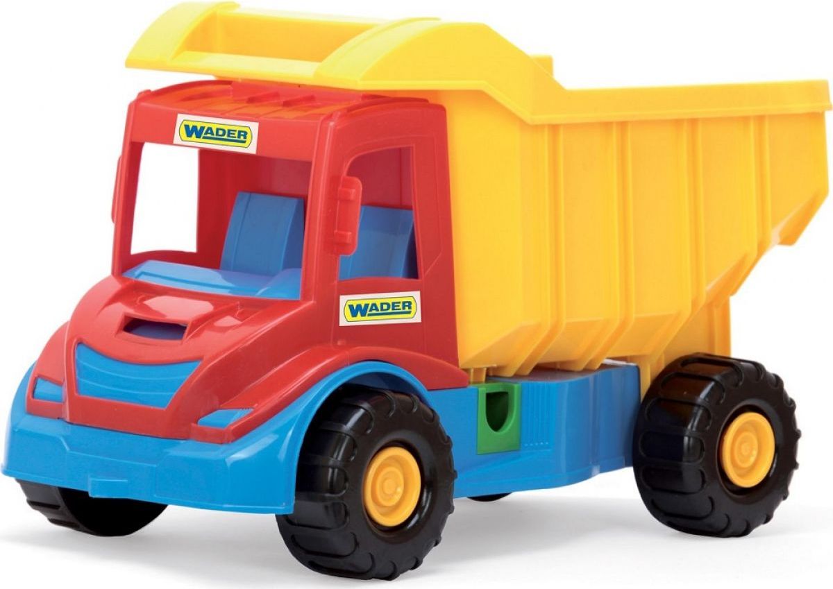 WADER 32151 - Auto multitruck sklápěč plast 38cm - červená korba se žlutou kabinou - obrázek 1