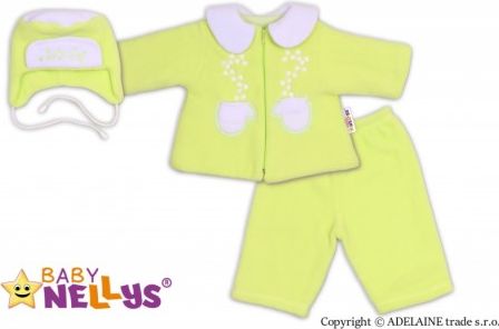 Kabátek, čepička a kalhoty Baby Nellys ®- zelená, Velikost koj. oblečení 62 (2-3m) - obrázek 1