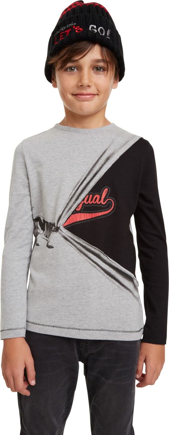 Desigual černo-šedé chlapecké tričko TS Urbano - 9/10 - obrázek 1
