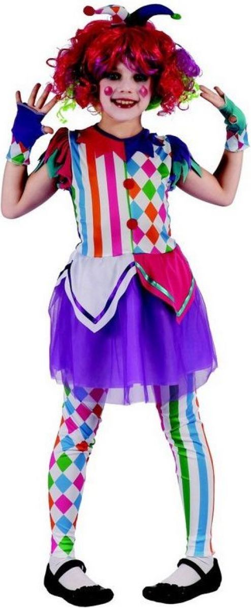 Made Dětský karnevalový kostým šašek dívka 120-130 cm - obrázek 1