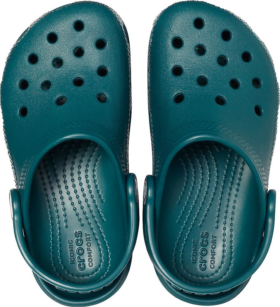 Crocs dětské petrolejové pantofle Classic Clog Evergreen - 33/34 - obrázek 5