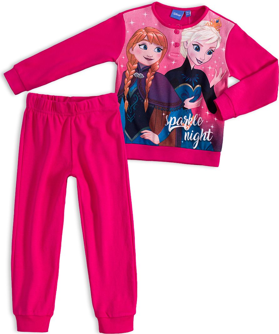Dívčí pyžamo DISNEY FROZEN ANNA a ELSA tmavě růžové Velikost: 98 - obrázek 1