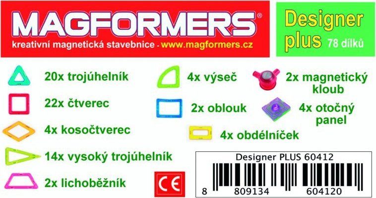 Magnetická stavebnice MAGFORMERS Designer Plus - obrázek 2