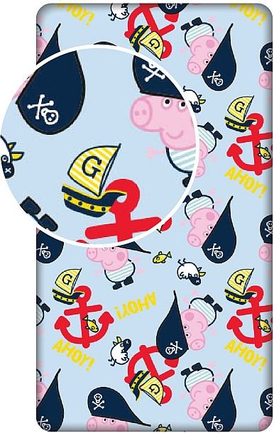 JERRY FABRICS Prostěradlo Peppa Pig 007 90/200 100% Bavlna 90/200 cm - obrázek 1