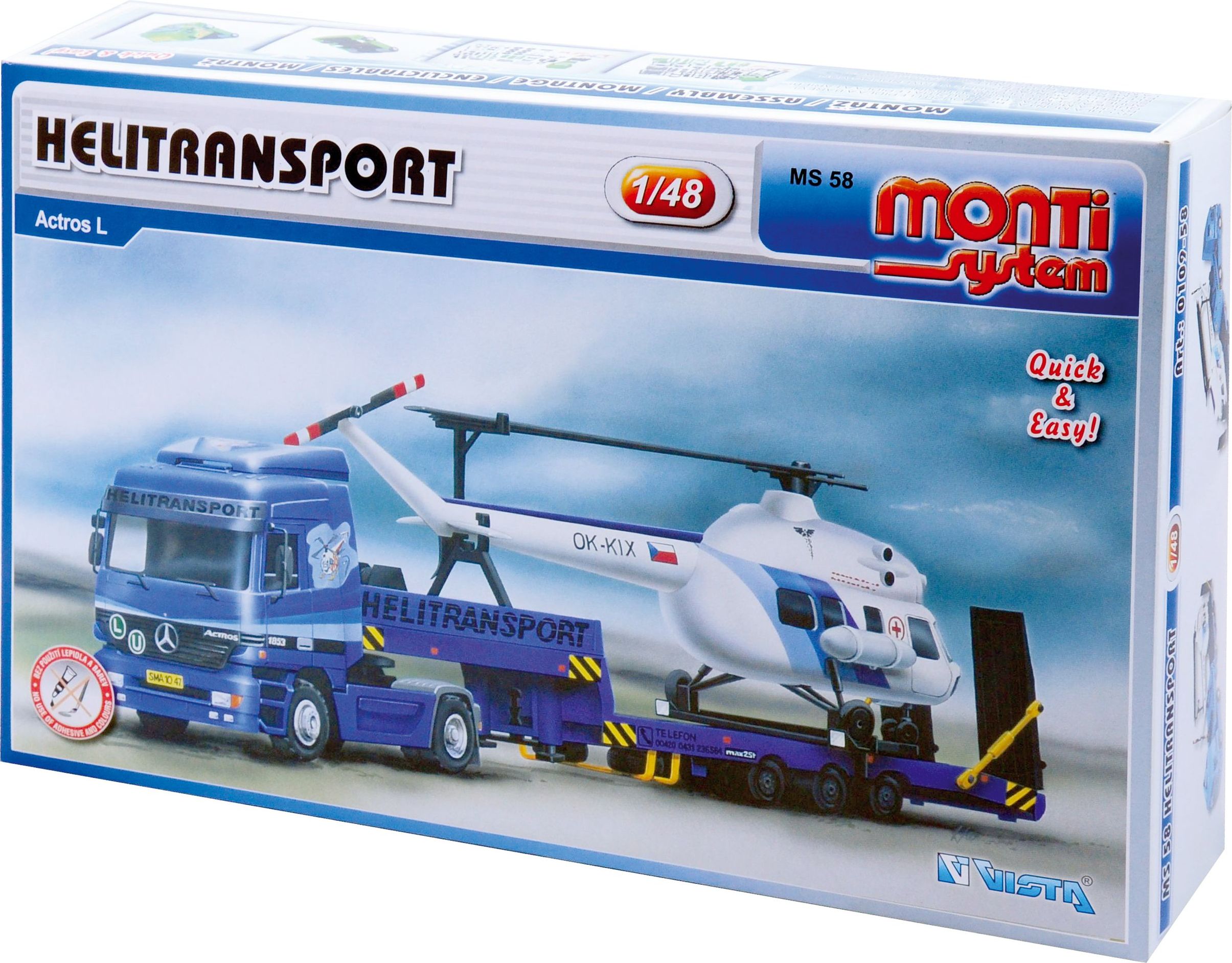Stavebnice Monti System 58 Actros L-MB Helitransport - obrázek 1