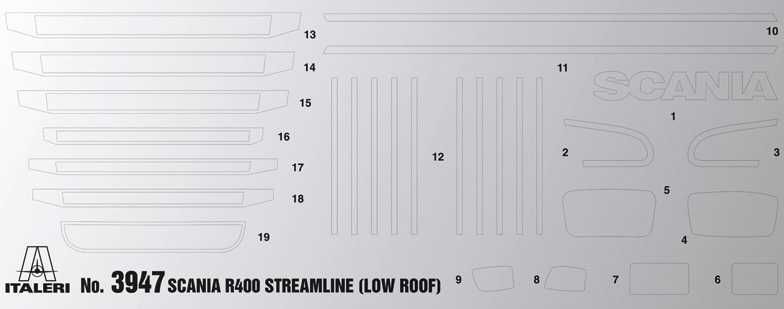 ITALERI Model Kit truck 3947 - SCANIA R400 STREAMLINE Flat Roof (1:24) - obrázek 14