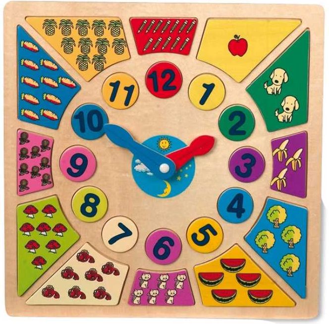 Small Foot Vkládací výukové puzzle nauč se hodiny - obrázek 1
