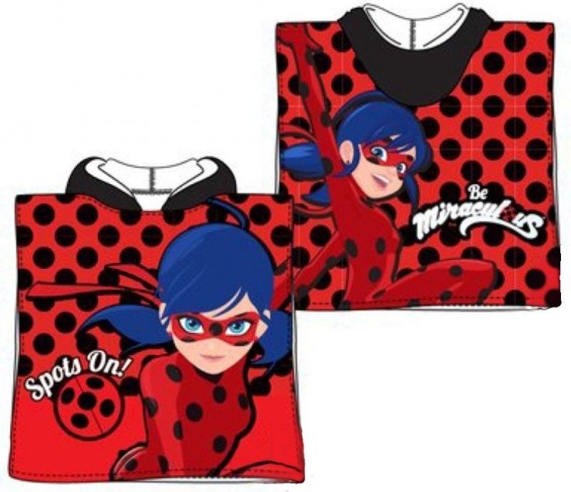 SunCity · Dětské pončo - koupací osuška s kapucí Kouzelná beruška - Miraculous Ladybug - červené - obrázek 2