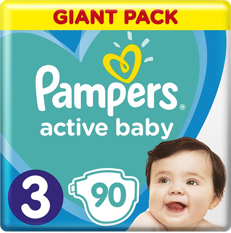PAMPERS Active Baby 3 (6–10 kg) 90 ks - jednorázové pleny - obrázek 1