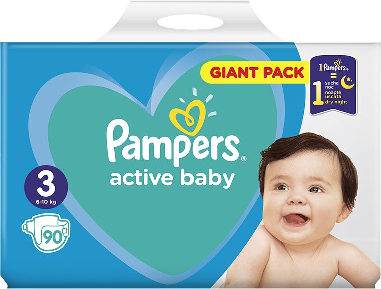 PAMPERS Active Baby 3 (6–10 kg) 90 ks - jednorázové pleny - obrázek 2