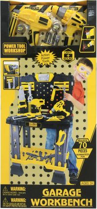 Dětské nářadí G21 pracovní stůl s nářadím žluto-šedý - obrázek 1