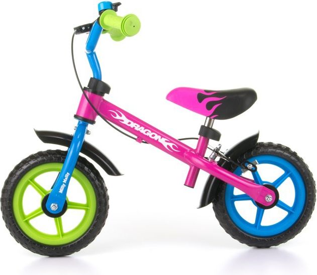 Dětské odrážedlo kolo Milly Mally Dragon s brzdou multicolor - obrázek 1