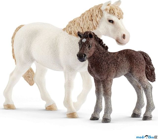 Schleich - Kůň, Dartmoorský pony kobyla a hříbě - obrázek 1