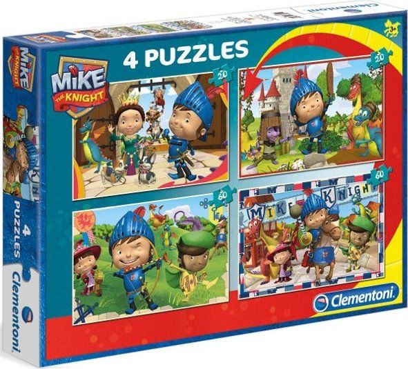 CLEMENTONI Puzzle Rytíř Mike 4v1 (20,20,60,60 dílků) - obrázek 1