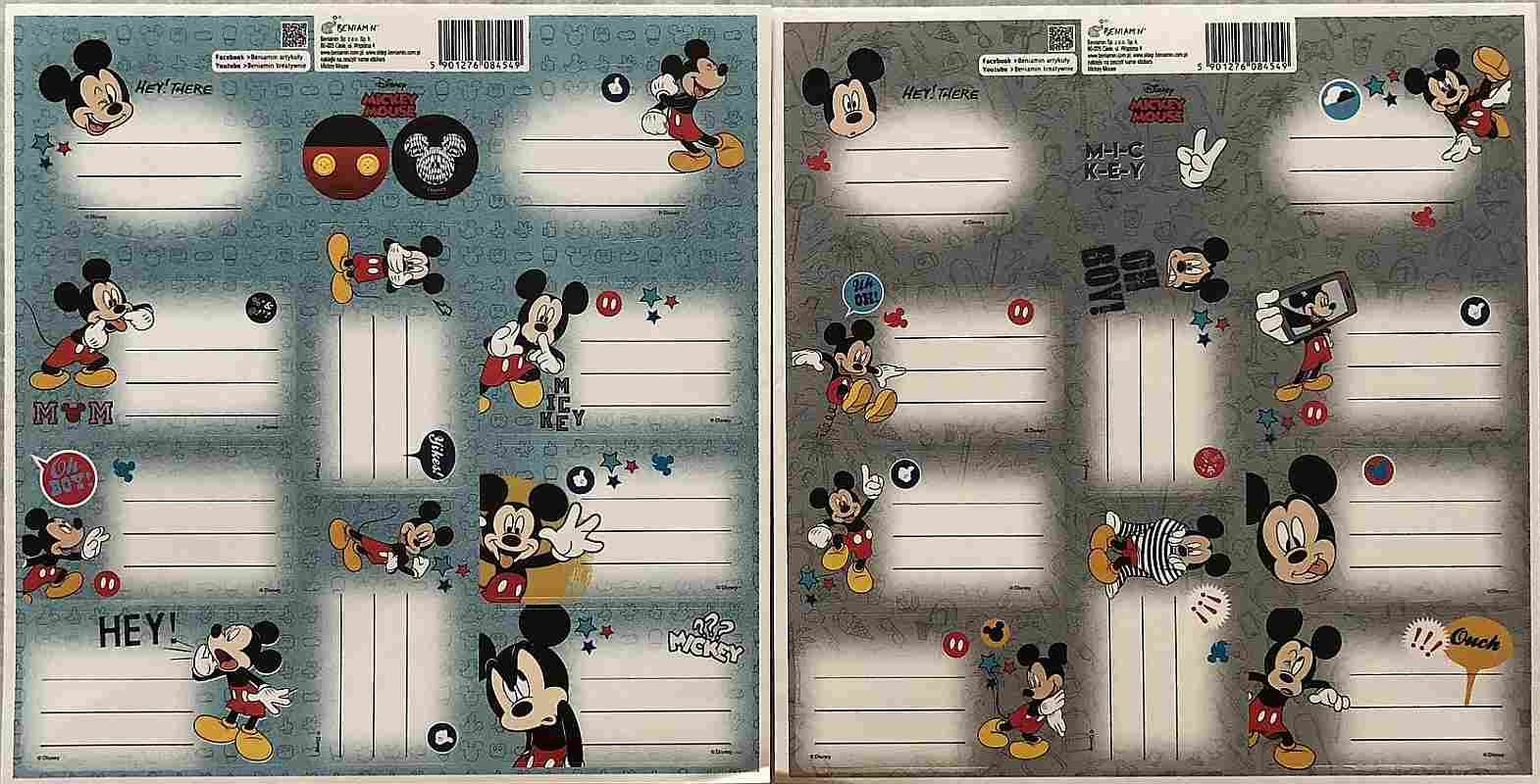 BENIAMIN Samolepící jmenovky Mickey 20ks 4x7 cm - obrázek 1